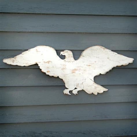 Wooden Eagle Wall Decor Americana Decor White Washed America | Etsy ...