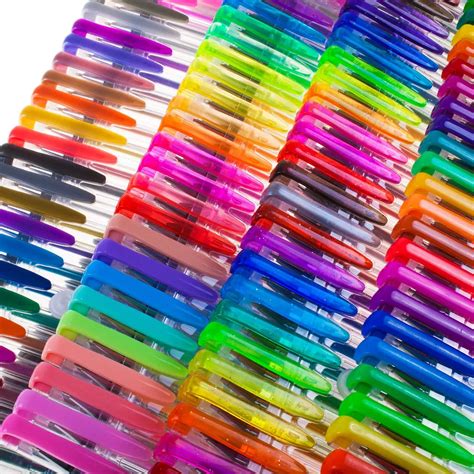 50 Colors Gel Pen Set 0.5mm Different Colored Gel Pens with Glitter and ...