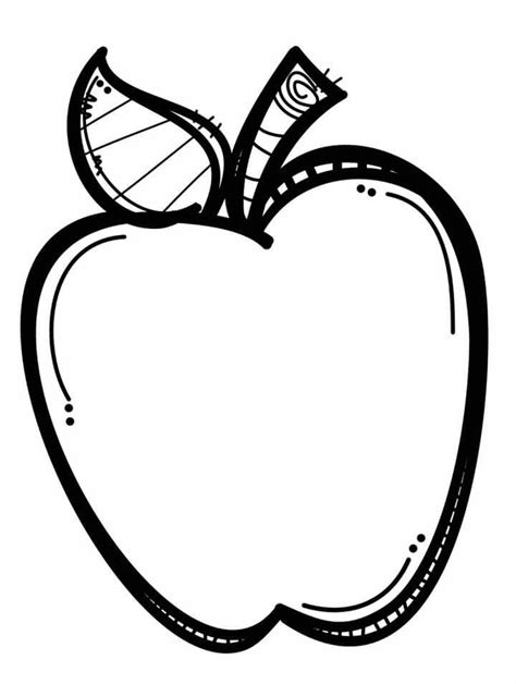 teacher apple clipart black and white - Clip Art Library