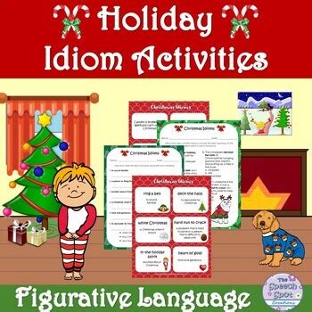 Christmas Idioms Figurative Language Activity Worksheets | TPT