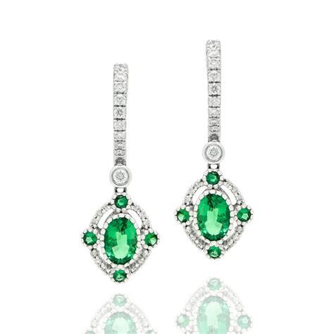 Emerald & Diamond Drop Earrings | Doble Jewellers