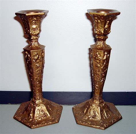 Vintage Fully Ornate Candle Holders By WB MFG Co. from ottosantiques on ...