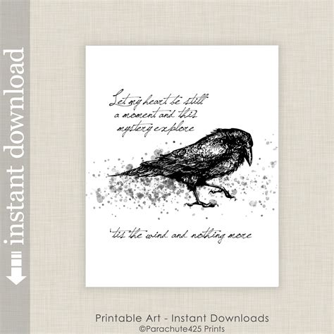 The Raven Quote Printable Edgar Allan Poe Quote Wall Art for - Etsy