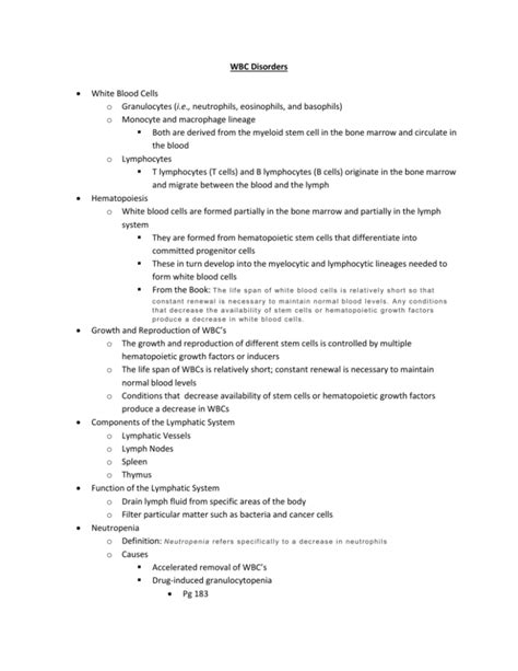 My WBC Disorders