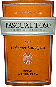 Ken's wine review of 2008 Pascual Toso Cabernet Sauvignon