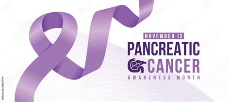 Pancreatic cancer awareness month - Text with Pancreatic sign and purple ribbon awareness vector ...