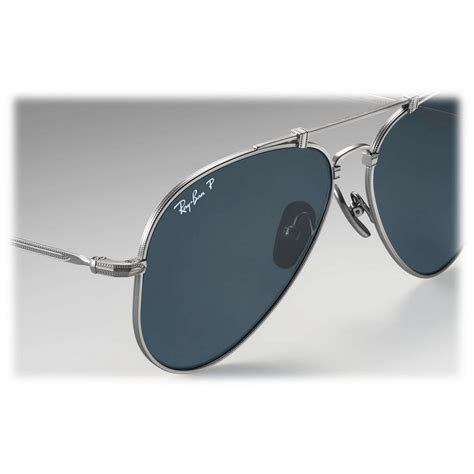 Ray-Ban - RB8125 9165 - Original Aviator Titanium - Matte Silver ...