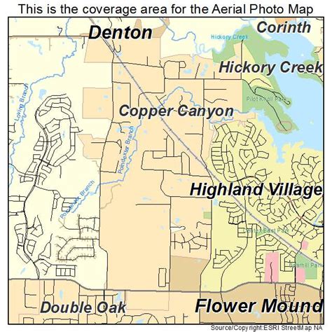 Aerial Photography Map of Copper Canyon, TX Texas