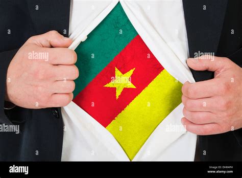 The Cameroonian flag Stock Photo - Alamy