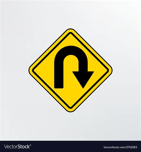 Hairpin curve warning icon Royalty Free Vector Image