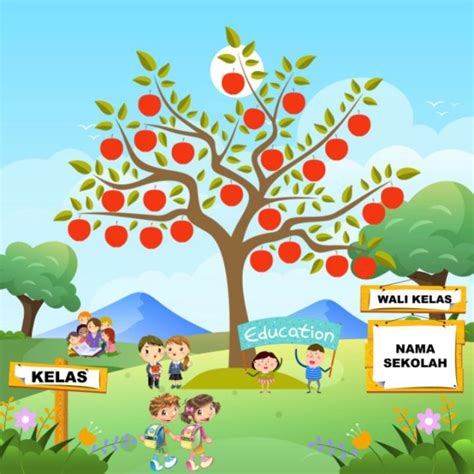 pohon literasi bisa dtulis nama sekolah dan kelasnya cocok untuk pajangan dalam kelas maupun ...