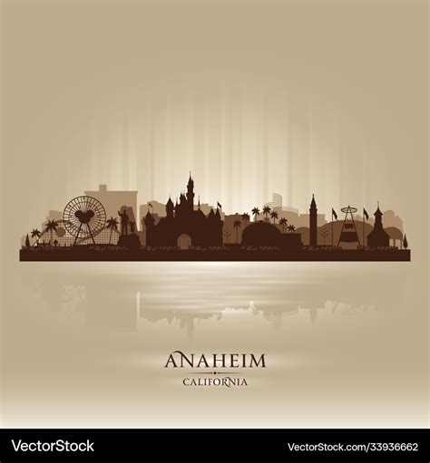 Anaheim california city skyline silhouette Vector Image