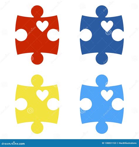 Autism Awareness Puzzle Pieces Stock Vector - Illustration of element ...