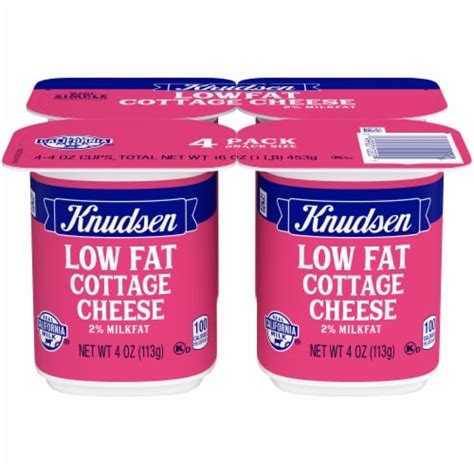 Knudsen On the Go Low Fat Cottage Cheese Snack Pack, 4 ct / 4 oz - Food ...