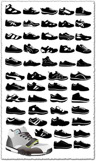 Sport shoes vector silhouettes | Shoes vector, Sport shoes, Vector