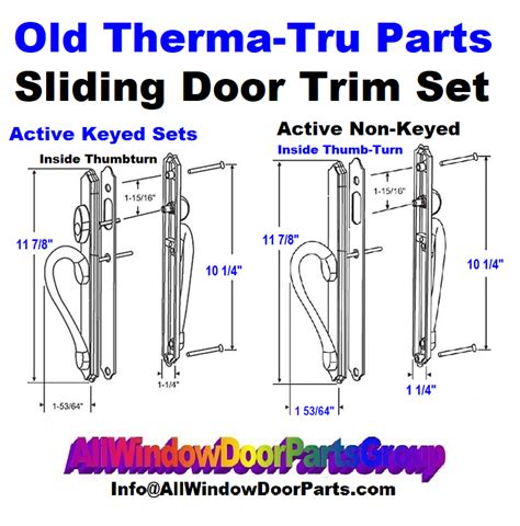 Therma-Tru Old Sliding Door Trim Sets Handle Hardware | All Window Door Parts Group