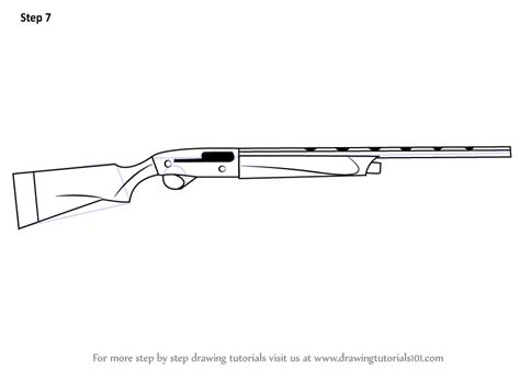 Learn How to Draw a Beretta A400 (Shotguns) Step by Step : Drawing Tutorials