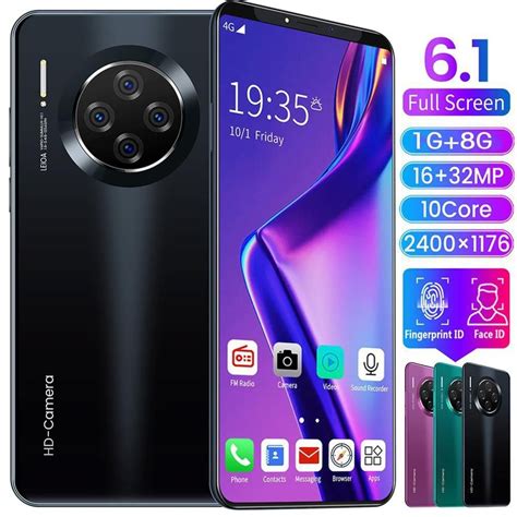 6.1 Inch Smartphone for Mate33 Pro Big Screen Android 9.1 Smartphone Hd ...