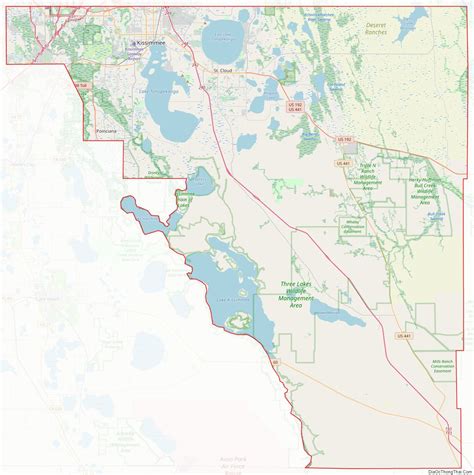 Map of Osceola County, Florida - Thong Thai Real