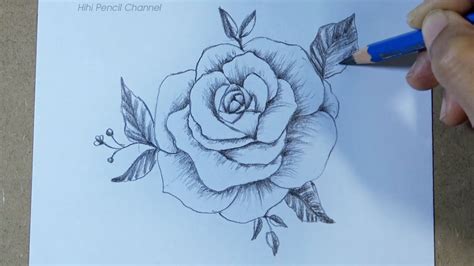 How to draw a Rose tattoo design step by step | Pencil Sketch - YouTube