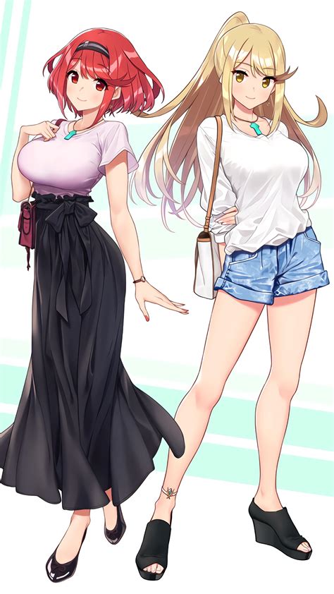 "Fashion Fancy" Pyra & Mythra [Xenoblade] (2250x4000) : r/Animewallpaper