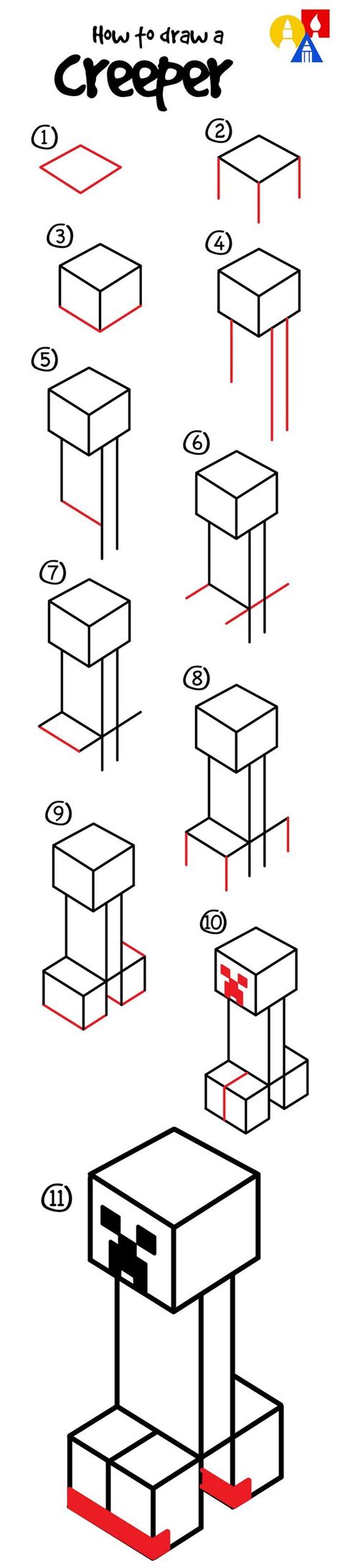 How To Draw A Creeper Easy