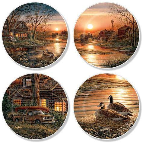 Mini Plate Set- Terry Redlin Shoreline Neighbors | WildlifePrints.com