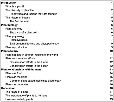 How to add a table of contents to a Google Doc