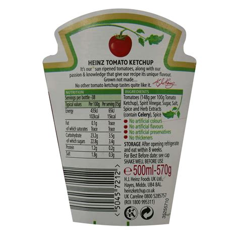 Heinz Ketchup Nutrition Information | Besto Blog