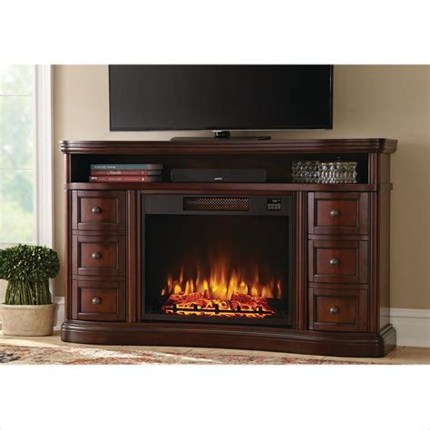 Home Decorators Collection Charleston 60 in. TV Stand Electric Fireplace in Dark Cherry-BSF-1733 ...