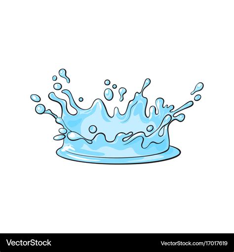 Cartoon water drop splash isolated Royalty Free Vector Image