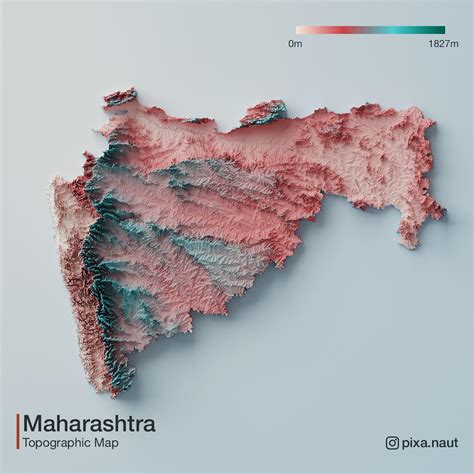 Topographic 3d rendered map of Maharashtra, India : r/MapPorn