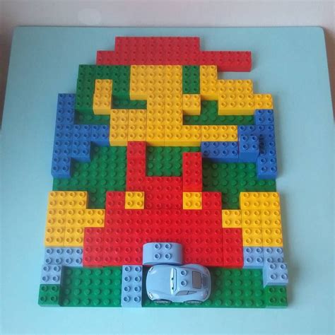 "Itsa me MARIO! Trying some pixelart with Lego Duplo. This is Super Mario bros in full size ...