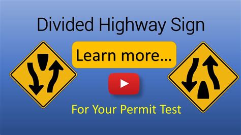 Divided Highway Sign: Learn More For Your Permit Test - YouTube