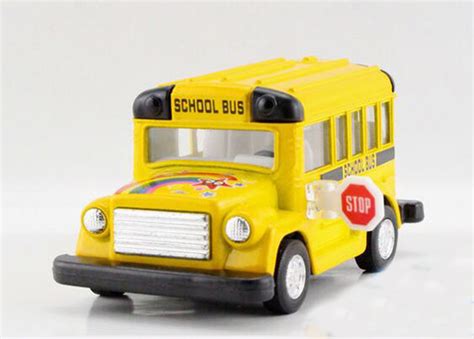 Mini Scale Yellow / Red Kids School Bus Toy [SB4T043] : EZBUSTOYS.COM