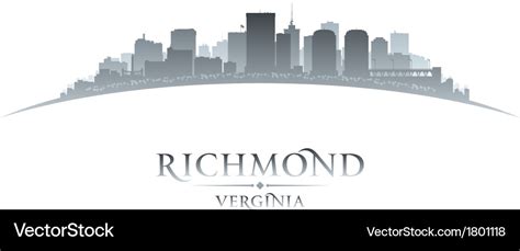 Richmond virginia city skyline silhouette Vector Image