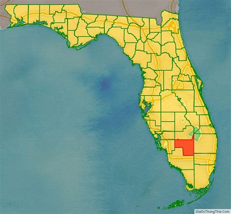 Map of Hendry County, Florida - Thong Thai Real