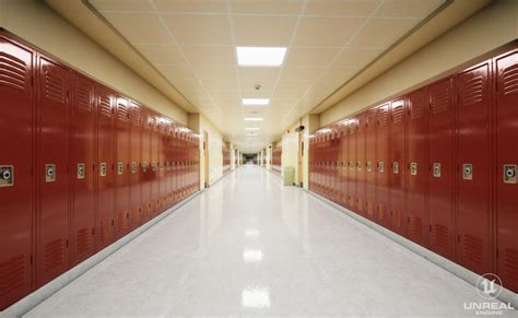 ArtStation - School Hallway 3d Scene | Resources