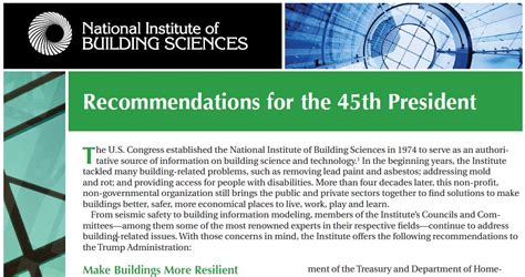 NIBS Issues Recommendations to the 45th President | IIBEC