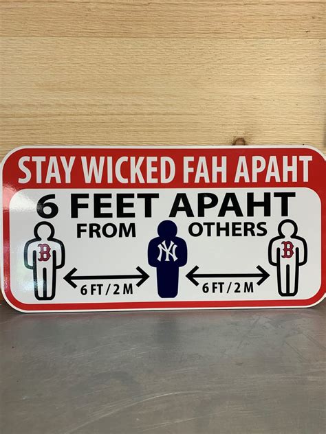 Stay Wicked Fah Apaht Social Distance Sign - Cape Cod Beer : Cape Cod Beer