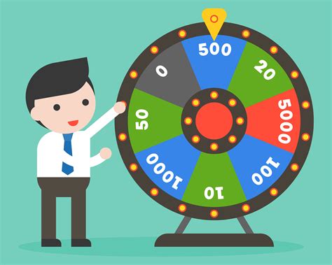 Businessman with Wheel of Fortune, flat design 464693 Vector Art at ...