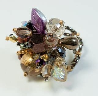 Purple and Gold Chunky Beaded Ring | Beaded Ring Tutorial bl… | Flickr