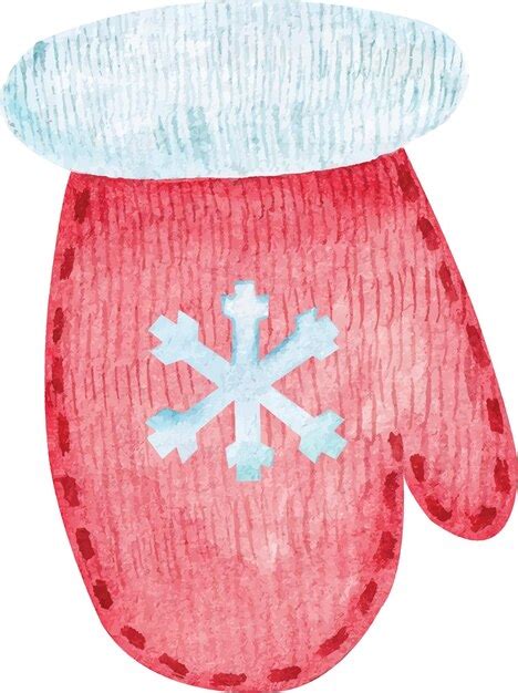 Premium Vector | Christmas hand drawn illustration of red winter gloves