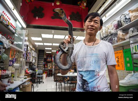 Snake soup seller in the streets of Kowloon, restaurant in Hong Kong ...