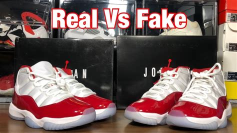 Air Jordan 11 Varsity Red/ Cherry Real Vs Fake Review With Blacklight ...