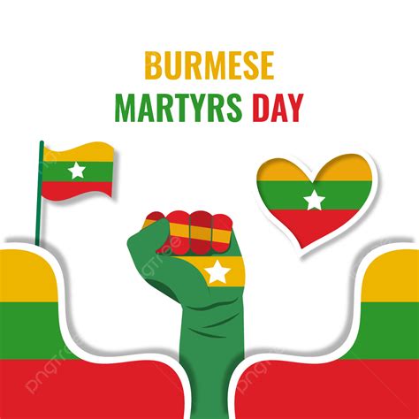 Martyrs Day Vector Hd Images, Orange Color And Flag With Love Burmese Martyrs Day, Holiday ...