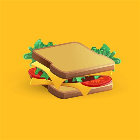 Cheese sandwich vector illustration 36000710 Vector Art at Vecteezy