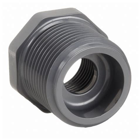 GF PIPING SYSTEMS PVC Bushing, FNPT x FNPT, 3/8 in x 1/4 in Pipe Size ...