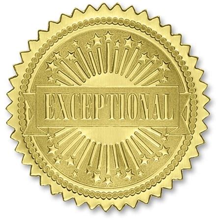 Gold Excellence Certificate Seals | Anderson's