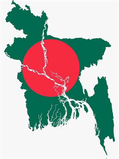 "Flag Map of Bangladesh " Sticker for Sale by abbeyz71 | Redbubble